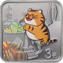 二十四節(jié)氣（光陰的故事）金銀紀念幣8克正方形銀質(zhì)紀念幣