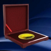 2015年9月定制　深圳國康公司十年優(yōu)秀員工黃金金牌純金獎牌定制