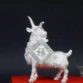 銀羊送福純銀擺件、電鑄擺件、純銀工藝禮品