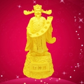 純金財神擺件定制、絨沙金財神工藝品擺件定做批發(fā)
